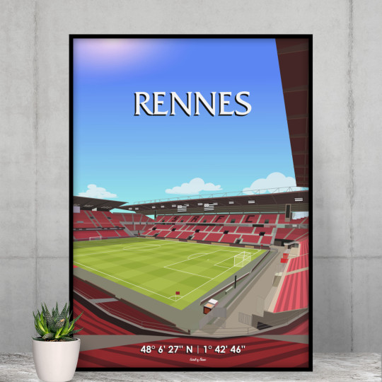 Affiche WALL OF FAME Stade Roazhon Park Rennes format A3