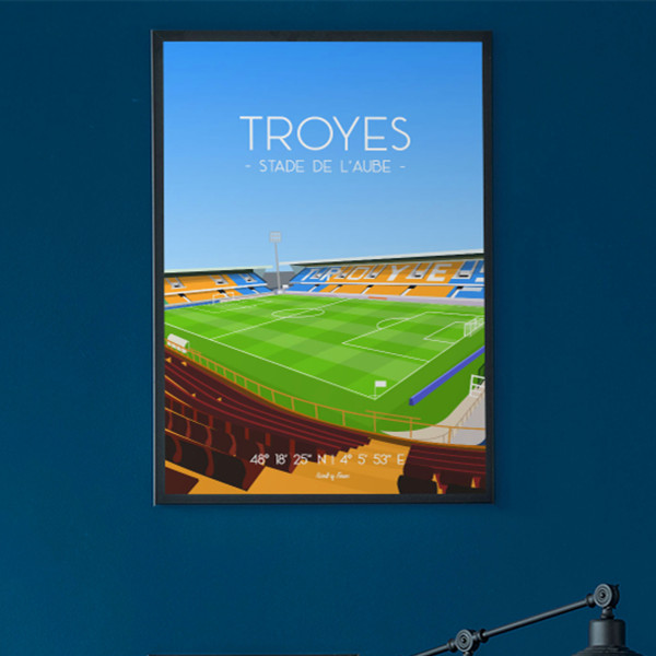 Affiche WALL OF FAME Stade de l'Aube Troyes format A3