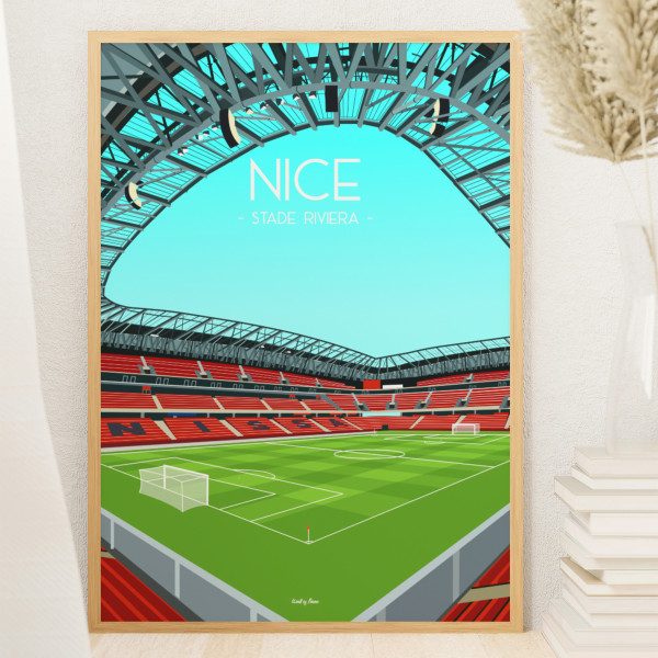 Affiche WALL OF FAME Stade de la Riviera Nice format A3
