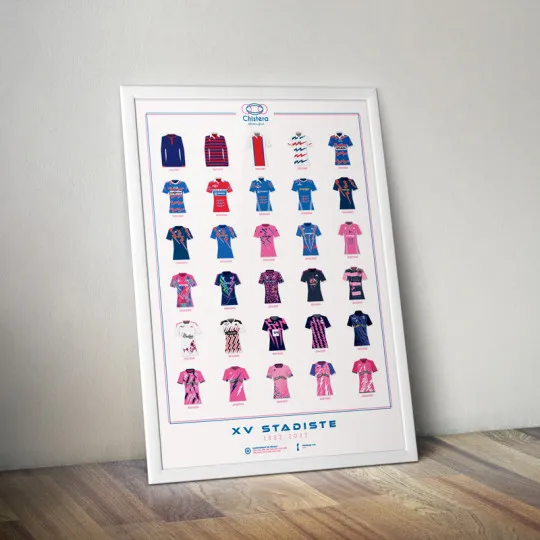 Affiche CHISTERA Maillots du Stade Français XV Stadiste 50x70cm
