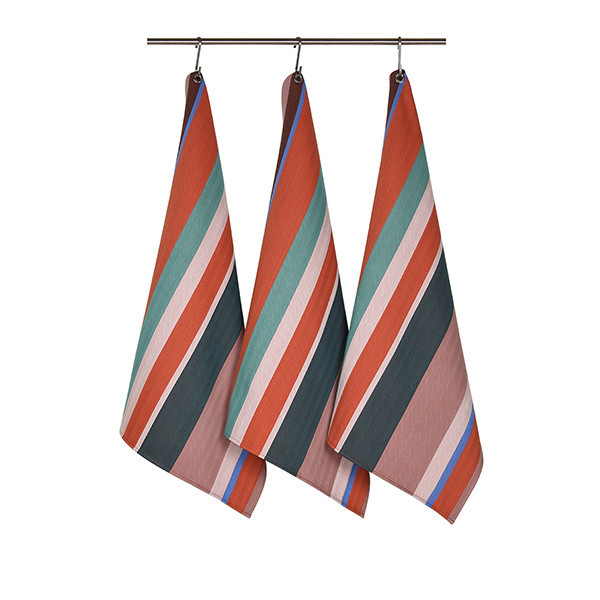 Torchon rayé ARTIGA en coton Hosta