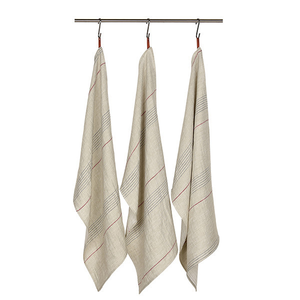 Torchon 100% coton Mauleon Corail