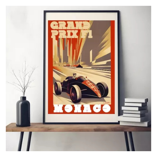 Affiche FORMULE-A Vintage Grand Prix de Monaco format 50x70cm - 3 modèles