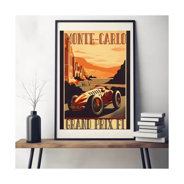 Affiche FORMULE-A Vintage Grand Prix de Monaco format 50x70cm - 3 modèles