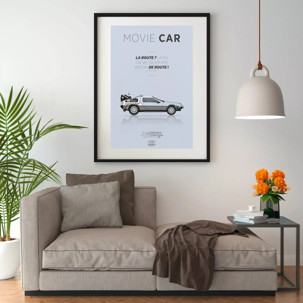 Affiche FORMULE-A de la Delorean DMC-12 format 50x70cm