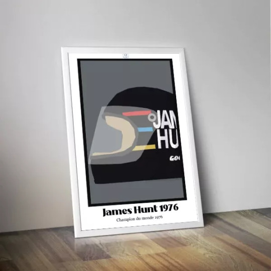 Affiche FORMULE-A Casque James Hunt format 50x70cm