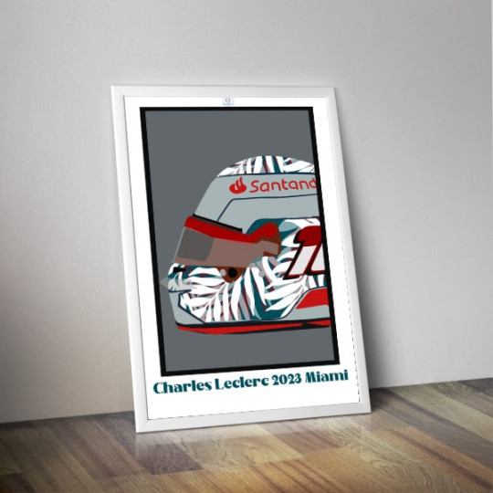 Affiche FORMULE-A Casque Charles Leclerc format 50x70cm - 3 coloris