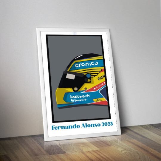 Affiche FORMULE-A Casque Fernando Alonso 2023 format 50x70cm