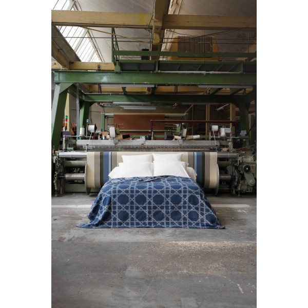 Couverture en laine TOISON D'OR Le Cannet Marine 240x300cm