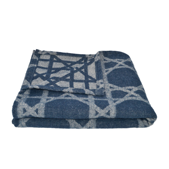 Couverture en laine TOISON D'OR Le Cannet Marine 240x300cm