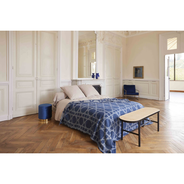 Couverture en laine TOISON D'OR Le Cannet Marine 240x300cm