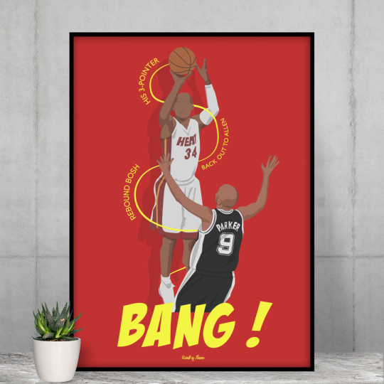 Affiche WALL OF FAME hommage Basket Ray Allen format A3