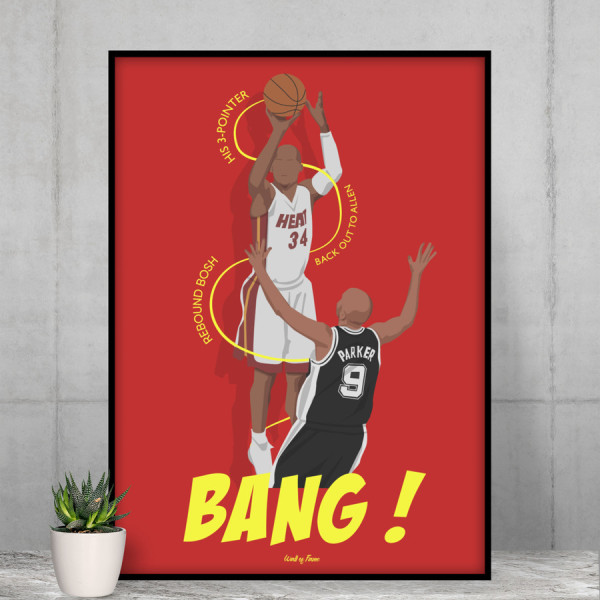 Affiche WALL OF FAME hommage Basket Ray Allen format A3