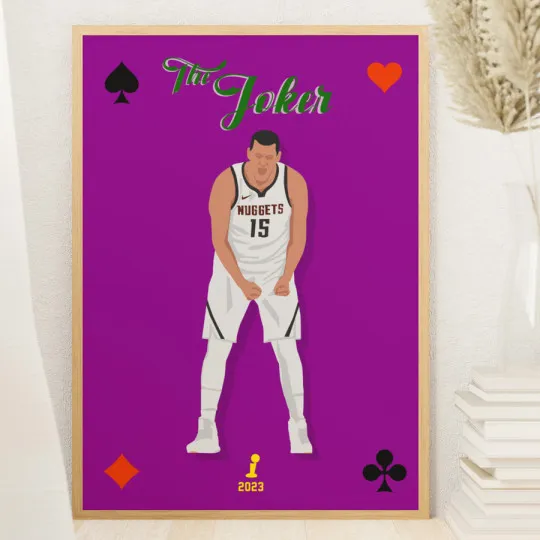Affiche WALL OF FAME hommage Basket Nikola Jokic format A3