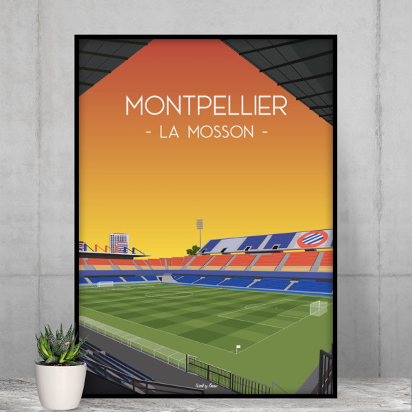 Affiche WALL OF FAME Stade de la Mosson de Montpellier format A3
