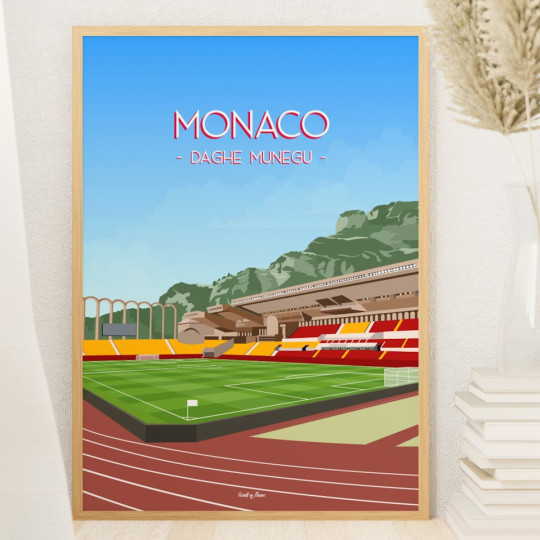 Affiche WALL OF FAME Stade de l'AS Monaco format A3