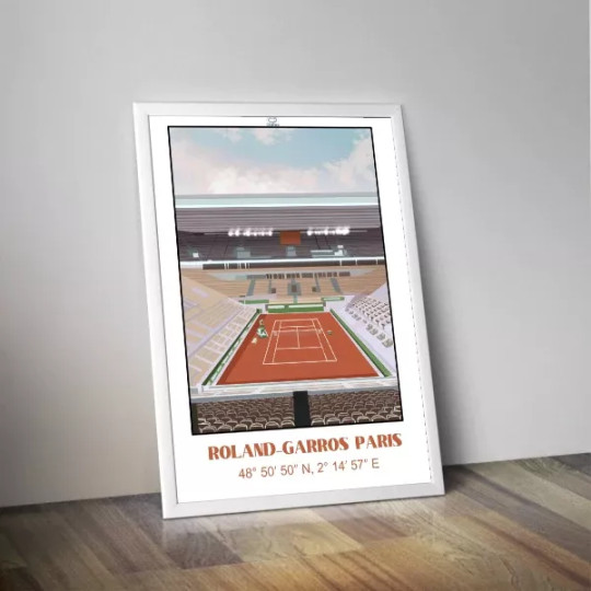 Affiche TRENTE A du Stade Roland Garros 50x70cm