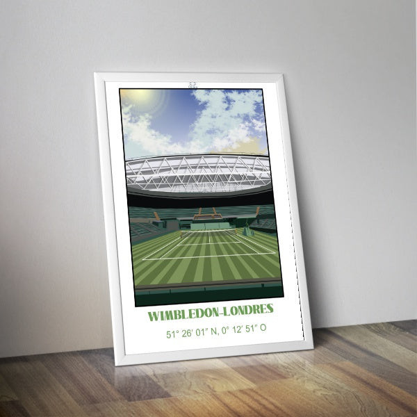 Affiche TRENTE A du Stade Wimbledon Londres 50x70cm
