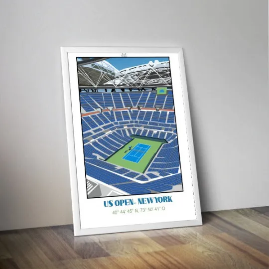 Affiche TRENTE A du Stade de l'US Open New York 50x70cm