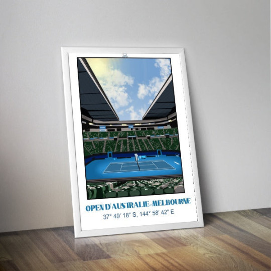 Affiche TRENTE A du Stade de l'Open d'Australie Melbourne 50x70cm