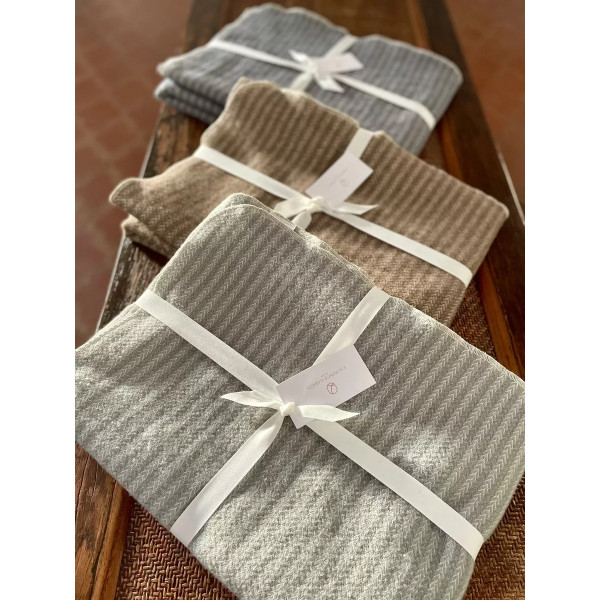 Plaid LAURENCE CARROY Paresse en lin et laine 130x180cm - 3 coloris