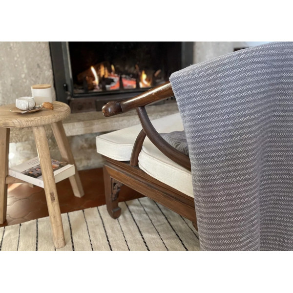 Plaid LAURENCE CARROY Paresse en lin et laine 130x180cm - 3 coloris