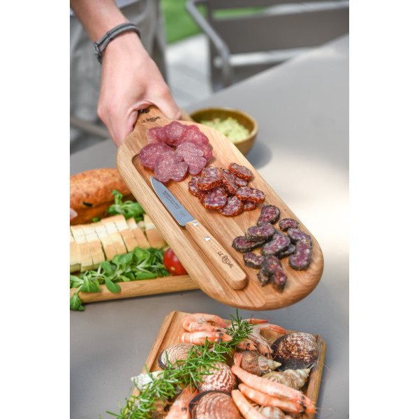 Planche à découper LE REGAL La Salaison en chêne (couteau non inclus) 35x14cm