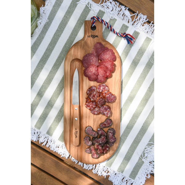 Planche à découper LE REGAL La Salaison en chêne (couteau non inclus) 35x14cm