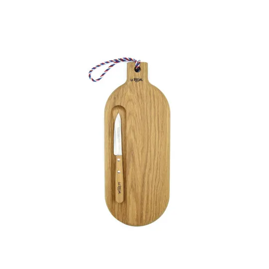 Planche à découper LE REGAL La Salaison en chêne (couteau non inclus) 35x14cm