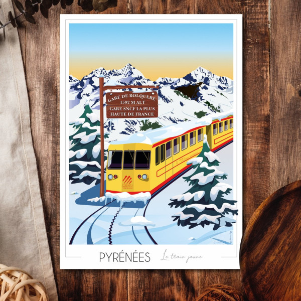 Affiche FOLIOVE de Bolquère Le Train Jaune - 3 tailles