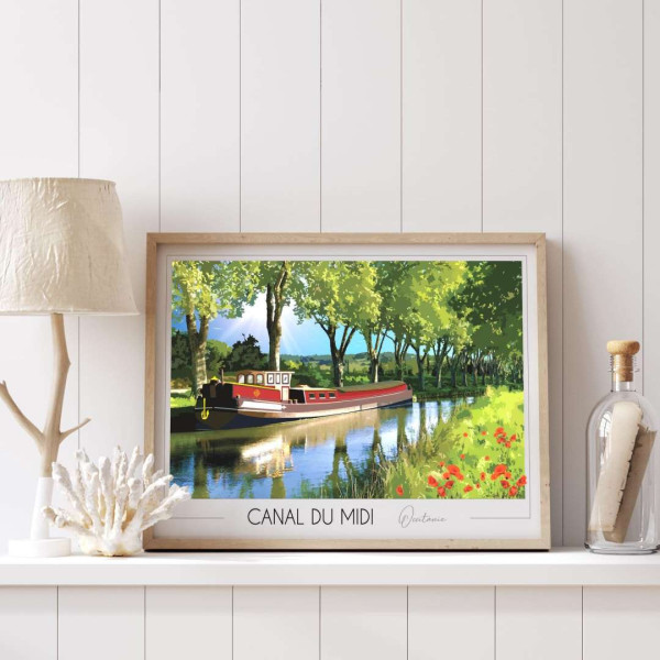 Affiche FOLIOVE du canal du Midi - 3 tailles