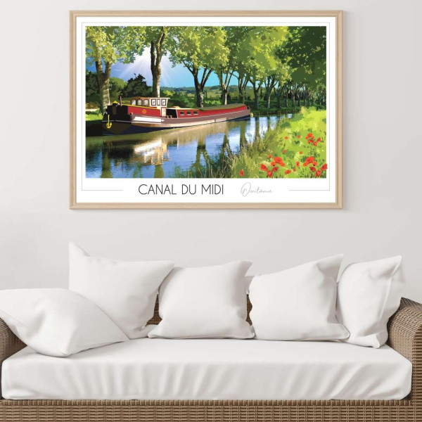 Affiche FOLIOVE du canal du Midi - 3 tailles
