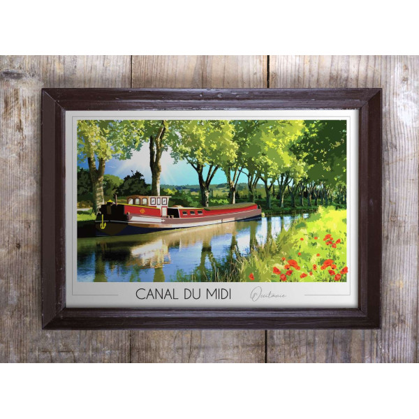 Affiche FOLIOVE du canal du Midi - 3 tailles