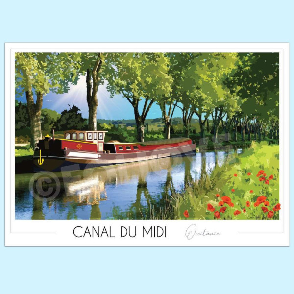 Affiche FOLIOVE du canal du Midi - 3 tailles