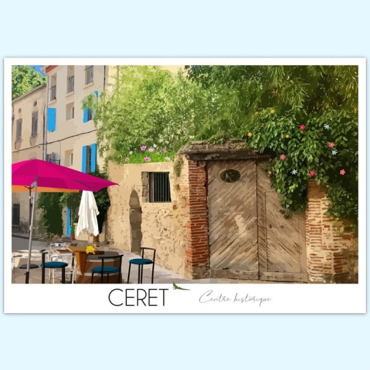 Affiche FOLIOVE du village de Céret - 3 tailles