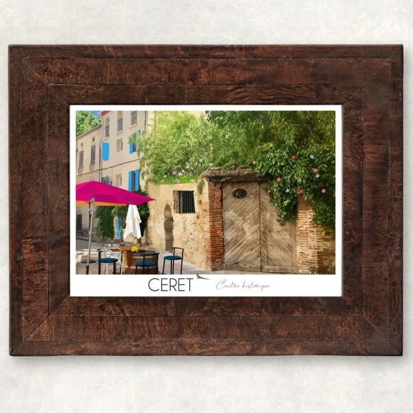 Affiche FOLIOVE du village de Céret - 3 tailles