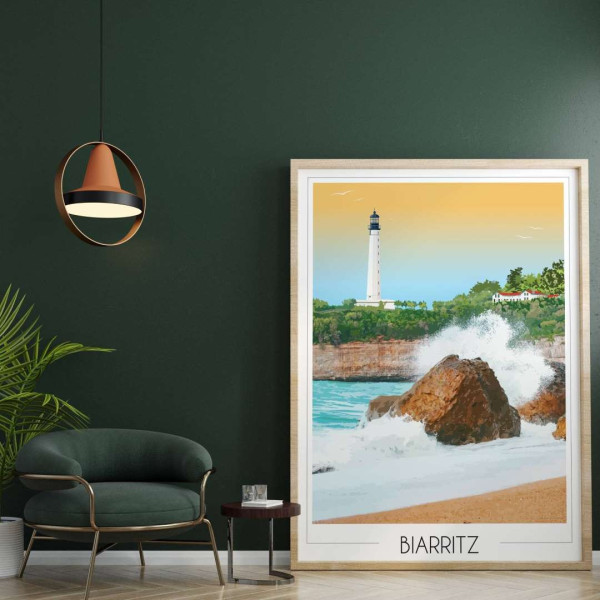 Affiche FOLIOVE du Phare de Biarritz - 3 tailles