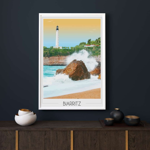 Affiche FOLIOVE du Phare de Biarritz - 3 tailles