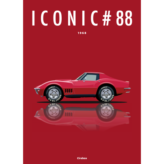 Affiche de la Chevrolet Corvette C3 - 1968 - Cirebox