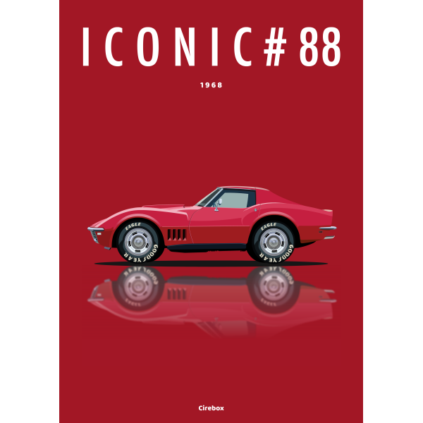 Affiche de la Chevrolet Corvette C3 - 1968 - Cirebox