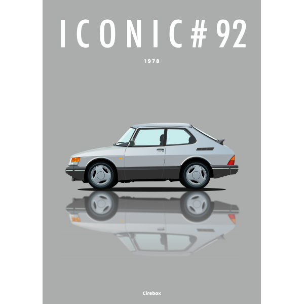 Affiche de la Saab 900 Turbo - 1978 - Cirebox