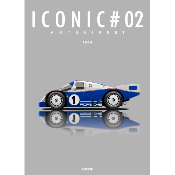 Affiche CIREBOX de la Porsche 962 de 1984 en A3