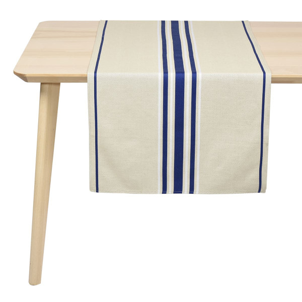 Chemin de table ARTIGA en coton Corda Metis Bleu Elec