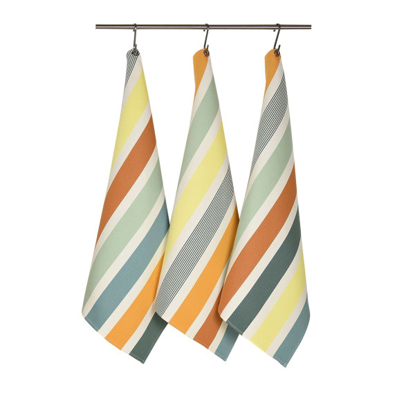 Torchon rayé orange ARTIGA en coton bio Garlin Pomme