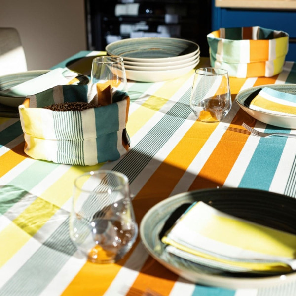 Nappe de table ARTIGA 100% coton bio orange Garlin Pomme