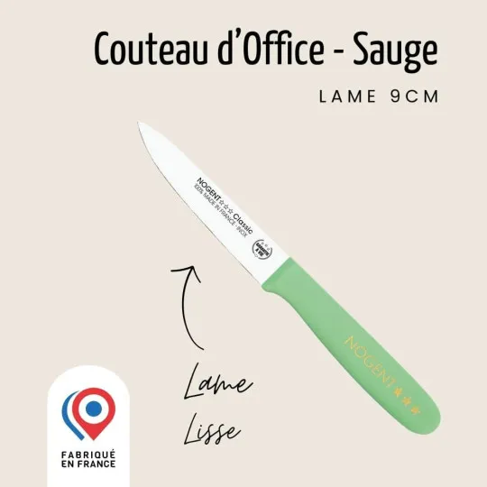 Couteau d'office NOGENT 3 ETOILES Classic 9cm polypro - 3 coloris