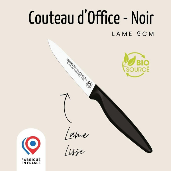 Couteau d'office NOGENT 3 ETOILES Classic 9cm Bio Sourcé - 3 coloris