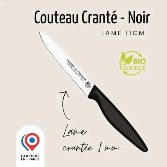 Couteau d'office NOGENT 3 ETOILES 11cm Tomate cranté 1m Bio Sourcé - 3 coloris