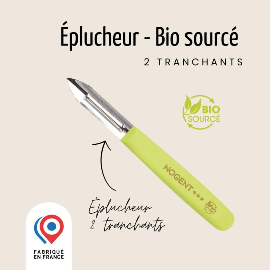 Éplucheur 2 tranchants NOGENT 3 ETOILES Classic Pro Bio Sourcé - 3 coloris