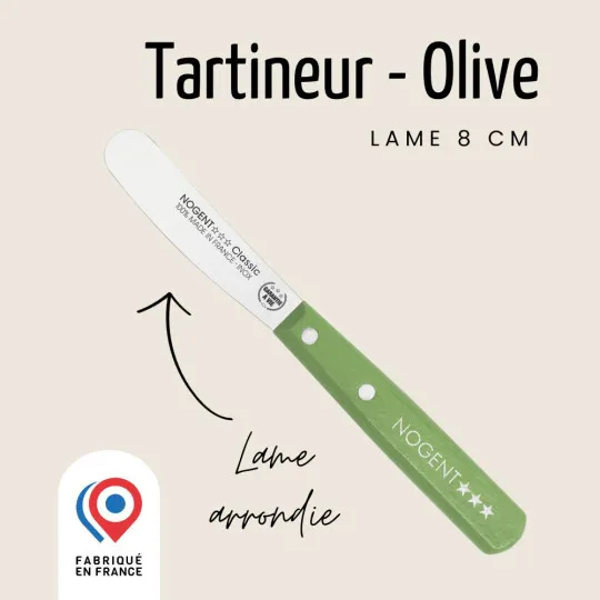 Tartineur NOGENT 3 ETOILES lame lisse de 8cm - 5 coloris
